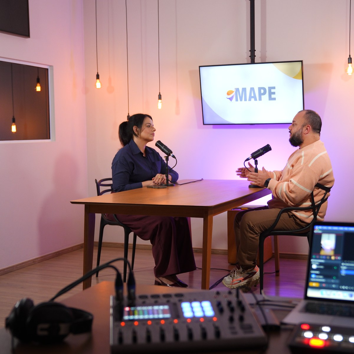 Estúdio de lives e podcast da Mape em Salto/SP